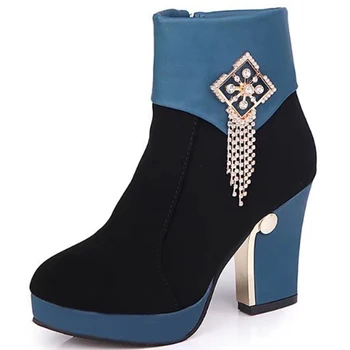 SARAIRIS 2020 Tocuri inalte de Iarna pentru Femei Pantofi de Cristale de Moda Elegant de Birou Doamnelor Platforma Glezna Cizme de sex Feminin