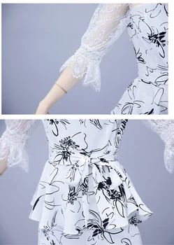 Sifon de Lux 2 Bucata Set Femei Florale Imprimare Pantaloni Largi Picior Ansamblu Pantalon Haut Et Femme Despicare Femei Costum de Vară