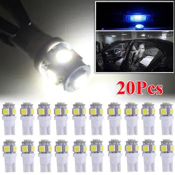20buc T10 LED-uri de Lumină de inmatriculare 6000K Alb 168 2825 194 W5W Lampa de inmatriculare Bec Auto Cupola Lămpii de Lumină de inmatriculare