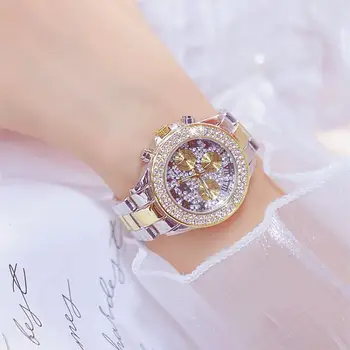 BS Brand de Lux Diamant Femei Cuarț Rose de Aur Fierbinte Vinde Ceasuri din Oțel Inoxidabil Rafinat Ceas Pentru Femei Ceas Relogio