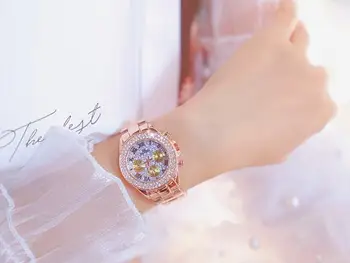 BS Brand de Lux Diamant Femei Cuarț Rose de Aur Fierbinte Vinde Ceasuri din Oțel Inoxidabil Rafinat Ceas Pentru Femei Ceas Relogio