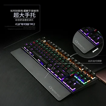 1 buc K-28 de Jocuri Mecanice Tastatura cu Fir USB e-sport Tastatură Albastru/negru Comutator Mare Încheietura Restul se Aprinde lumina de Fundal