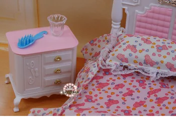 Papusa mobila pentru Barbie papusa de Fata ziua de nastere cadou de BRICOLAJ, jucarii pink princess pat dulap dulap papusa accesorii