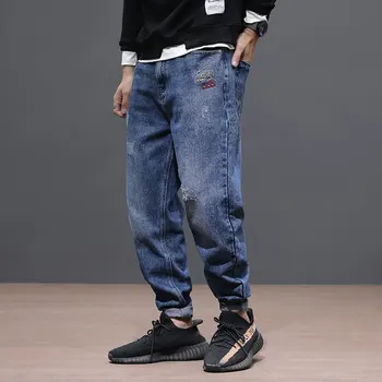 Nou Stil Japonez, Moda Barbati Blugi Se Potrivesc Vrac Retro Din Denim Pantaloni Harem Homme Vintage Designer De Hip-Hop Blugi Barbati Conica Pantaloni