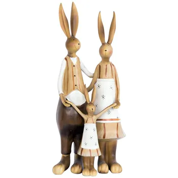 Rășină de familie iepure figurine de epocă statuie iepuri de nunta decor acasă meserii cameră de decorare obiecte de rășină figurine de animale