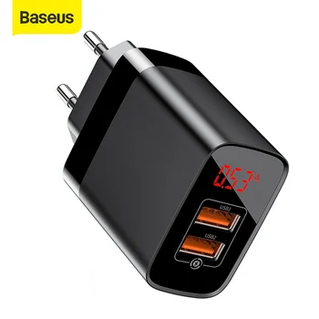 Baseus 18W Incarcator USB de Încărcare Rapidă 3.0 Portabil Încărcător de Telefon Display Digital Travel Încărcător de Perete UE NE-Adaptor Pentru iP ForXiaomi