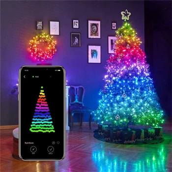 2M 5M 10M Inteligent Sârmă de Cupru LED String Fairy Light Control Bluetooth App Nunta Vacanță de Crăciun de Interior Ghirlanda Pe Cortina