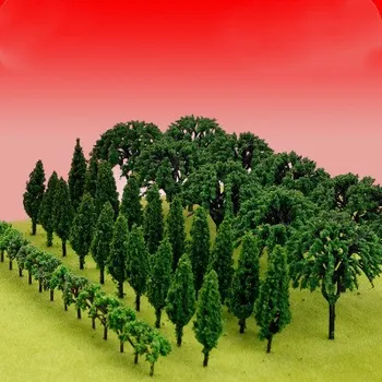 Copac mic model de clădire model de cale ferată peisaj verde copac model de tren