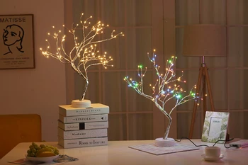 USB Masă Lampă de Sârmă de Cupru de Crăciun, Foc, Copac, Lumina de Noapte Pentru Vacanță Dormitor Indoor pentru Copii, Bar Decor LED Lumini de Basm 11 Stiluri