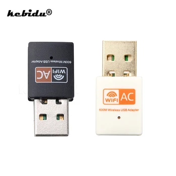 Kebidu Wireless 600Mbps placa de Retea USB Adaptor WiFi 2.4 GHz, 5GHz WiFi Antena Calculator PC Receptor Dual Band Free Driver
