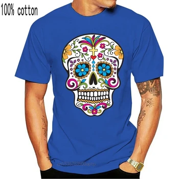 Mens T-Shirt Craniu Mexican antichizzato Mexican Tatuaj Craniu Vechi de Școală