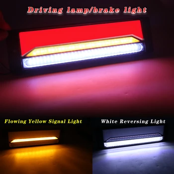 2x LED-uri Impermeabil Condus camion Camion Remorcă Ușoară Frână Lumină de Neon Halo Coada de Frână de Oprire de Semnalizare 12V/24V-Spate, Rândul său, Van Lampa