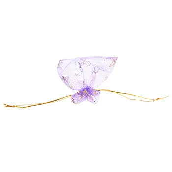 100buc Fluture Cordon din Organza Cadou de Nunta Bijuterii Bomboane Saci Husă violet