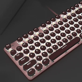 Real Tastatură Mecanică Verde Axa 104 cheie de Gaming, Tastaturi cu iluminare RGB Punk Roz Romantic Tastaturi Placă de Metal Tastatura cu Fir