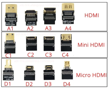 Hdmi 2.0 conector Cablu mini hdmi la hdmi Sus și în Jos și la Dreapta și la Stânga Unghi de 5 cm/10 cm/20cm/30cm/50cm/1m/2m/3m 20pin Conexiune Completă