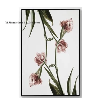Home Decor Tulip Panza Flori Postere si Printuri Nordic Moderne Perete Modular Imaginile Pentru Camera de zi Imprimare Panza Pictura in Ulei