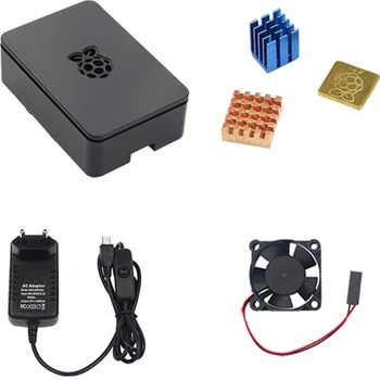 Pentru Raspberry Pi 3B+ /3/2 Kit ABS Caz + Ventilator de Răcire + Adaptor de Alimentare cu Comutator + radiator + Cablu HDMI + card SD 16GB