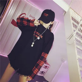 Japonia tricouri Barbati Femei Casual Hip Hop de Top Tricouri Mânecă Lungă Pierde Harajuku Tricou Streetwear Femei Carouri de Moda tricou Fete
