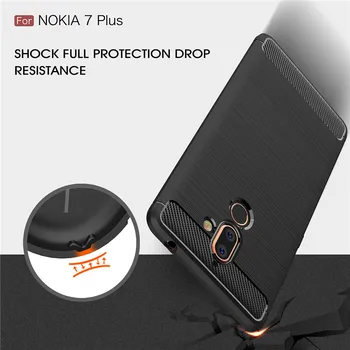 WolfRule sFor Cazul Nokia 7 Plus Capac rezistent la Șocuri TPU Moale Periat Înapoi Caz Pentru Nokia 7 Plus Caz Shell Pentru Nokia7 Plus Fundas