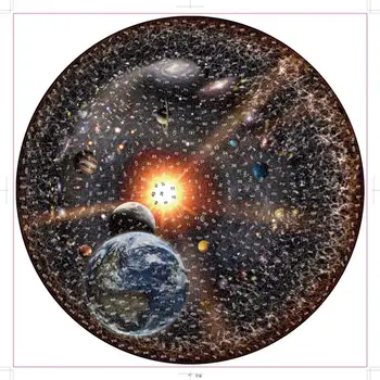 Hot Nou Puzzle 1000 Piese Planeta Spațiu Rotund Puzzle-Uri Educaționale, Jocuri, Copii Adulți, Marte, Mercur, Marte, Venus, Pământ Lună
