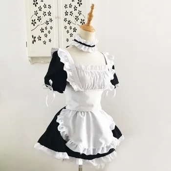 Anime Yosuga No Sora Kasugano Sora Menajera Costum De Halloween Lolita Rochie Uniformă + Sort + Oversleeve + Collar + Peruca Costum