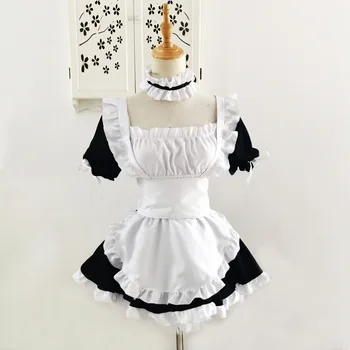 Anime Yosuga No Sora Kasugano Sora Menajera Costum De Halloween Lolita Rochie Uniformă + Sort + Oversleeve + Collar + Peruca Costum