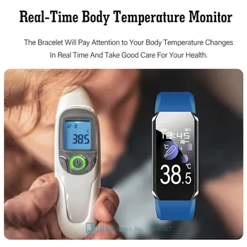 Temperatura Ceas Inteligent 2020 Nouă Bărbați Femei Smartwatch Fitness Tracker Monitor de Ritm Cardiac Inteligent ceas Pentru Android IOS-Ceas Inteligent