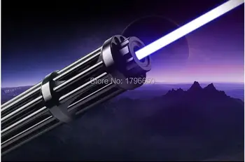 Mare Putere Militară 450nm 100w 100000m Laser Albastru Pointer Lanterna Lumina Meci de Ardere/de Lemn uscat/negru/Arde țigări de Vânătoare