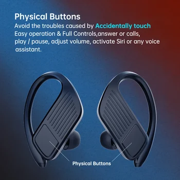 Arikasen TWS Bluetooth Pavilioane 40 de ore de Bas Adevărat Wireless Căști Stereo Sport Căști Bluetooth de Ureche Cârlig Rezistent la Apă
