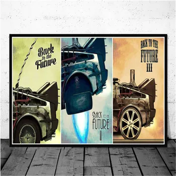 Panza Pictura Inapoi in Viitor Film Clasic Masina Cool Poster de Epocă și Printuri de Arta de Perete Imaginile pentru Camera de zi Decor Acasă