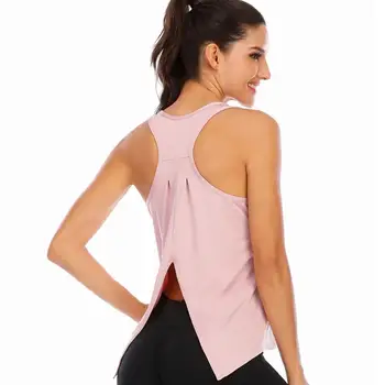 Backless Yoga Tricou Topuri pentru Femei Split Backless Respirabil iute Uscat Antrenament Crop Top Sport Topuri Pentru Femei Fitness