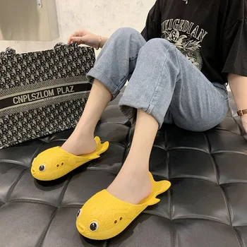 Noi de vara femei personalizate papuci de casă 2020 personalitate creatoare de moda all-meci cap de pește fără toc leneș pantofi casual speciale