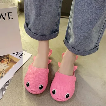 Noi de vara femei personalizate papuci de casă 2020 personalitate creatoare de moda all-meci cap de pește fără toc leneș pantofi casual speciale