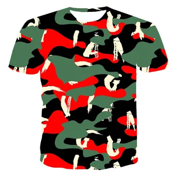 De Vară 2020 tendință de moda mai Nou 3d de Camuflaj, tricou Barbati maneca Scurta tricou interesante topuri Casual tee Mens Îmbrăcăminte