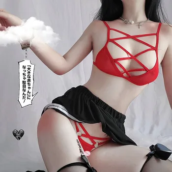 Sexy, Lenjerie Erotica Student Cosplay Lenjerie Anime School Girl jocuri de Rol Costum Set Uniform de Sex Îmbrăcăminte pentru Femei Costum