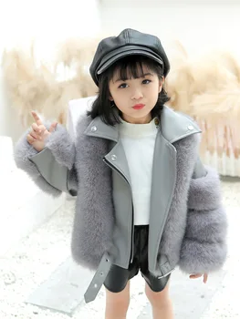 2020 NOU !! Fata jacheta de iarna / blană de Vulpe sacou în mami și mi-stil / Familie de potrivire haina pentru iarna