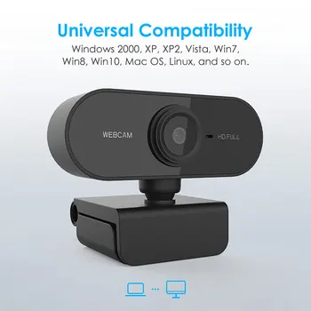 1080P HD la Computer prin USB Webcam cu 360 de Grade de Rotație de Bază Autofocus Camera Web w/Microfon pentru Apel Video pentru PC Cam Suport Mac Win