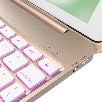 Detasabila Magnetic Slot ȘI Tastatură Bluetooth 7 Culori, cu iluminare din spate Caz Acoperire Pentru Apple iPad 9.7 2017 2018 Air 2 5 6 Pro 9.7