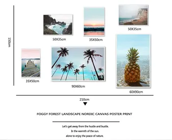 Scandinav, Nordic Ocean Pod Ananas Arta De Perete De Imprimare Panza De Pictura Peisaj Marin Tropical Decor Imagine Decor Acasă