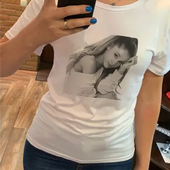 Ariana Grande Imprimare Vogue Roz Tricou Femei Ropa Maneci Scurte Harajuku Streetwear Tricou Haine De Vânzare Fierbinte Topuri Casual Tricou