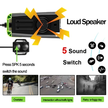 Rezistent la apa Biciclete Lumina de Încărcare USB de Biciclete Față de Lumină Lanterna Ghidon Bicicleta Lumina Capul Horn Viteză, contorul de parcurs Ecran LCD