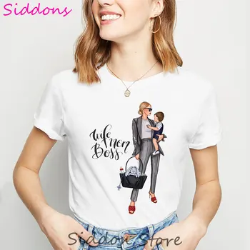 Cel mai bun Îmbrățișeze Mama Fiul Urs de sex Feminin T-shirt Viața Mamei tricou Femei Teuri Super Mama Îmbrăcăminte de Vară 2020 Alb cu Maneci Scurte Topuri Doamnelor