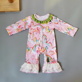 2019 roz cal Copilul Nou Nou-născuți salopete Copii Băieți Fete Salopetă Haine cu Maneca Lunga pentru Sugari Salopeta Pijama de Îmbrăcăminte pentru Copii