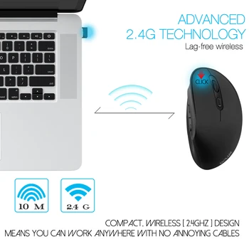 Ergonomic Vertical Mouse-ul Wireless Mouse de Calculator Portabil 800/1000/1600 DPI Optic USB Șoareci de Jocuri Cu Soareci Pad Kit Pentru Laptop
