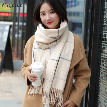 Eșarfe Femei Gros All-meci Carouri Doamne Elegante Lungi Împachetări coreeană Stil Casual, Iarna Cald de Înaltă Calitate Moale Femei Eșarfă