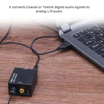 FORNORM 3.5 mm Optic Coaxial Toslink Digital la Analogic Audio Convertor Adaptor Coaxial Toslink Audio RCA L/R Audio