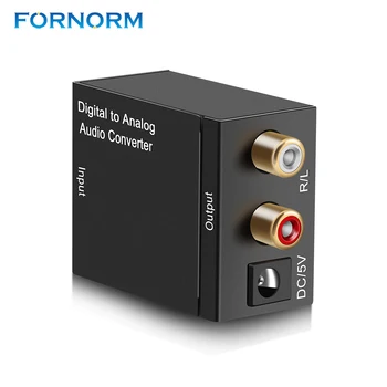 FORNORM 3.5 mm Optic Coaxial Toslink Digital la Analogic Audio Convertor Adaptor Coaxial Toslink Audio RCA L/R Audio
