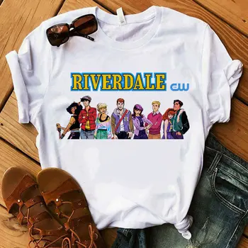 Riverdale maneci scurte T-shirt, imprimate alb de sex masculin și de sex feminin de moda hip-hop valea oraș de băieți și fete