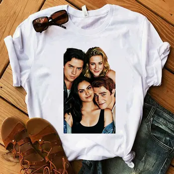 Riverdale maneci scurte T-shirt, imprimate alb de sex masculin și de sex feminin de moda hip-hop valea oraș de băieți și fete