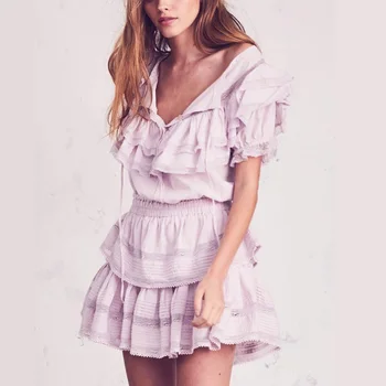 De Înaltă Calitate 2019 Toamna Vocație Vacanță Lungă Maneca Rochie Mini Vestidos De Culoare Roz